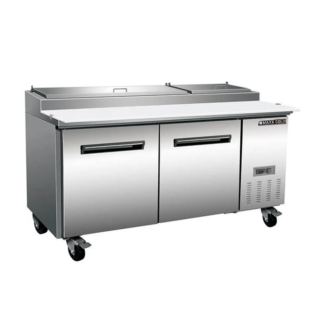 Maxx Cold MXCPP70HC 70" Refrigerated Pizza Prep Table w/ 2 Doors, 22 cu. ft.