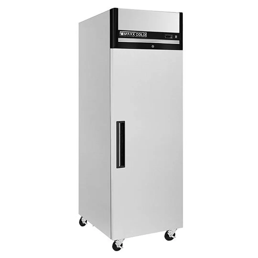 Maxx Cold MXCR-23FDHC 26" 1-Section Reach-In Refrigerator w/ Solid Door, Top Mount, Aluminum Interior, 23 cu. ft