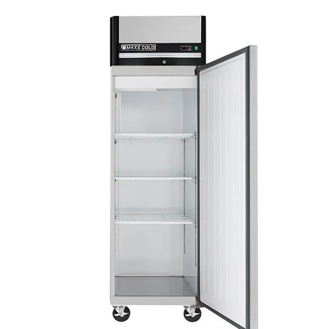Maxx Cold MXCR-23FDHC 26" 1-Section Reach-In Refrigerator w/ Solid Door, Top Mount, Aluminum Interior, 23 cu. ft