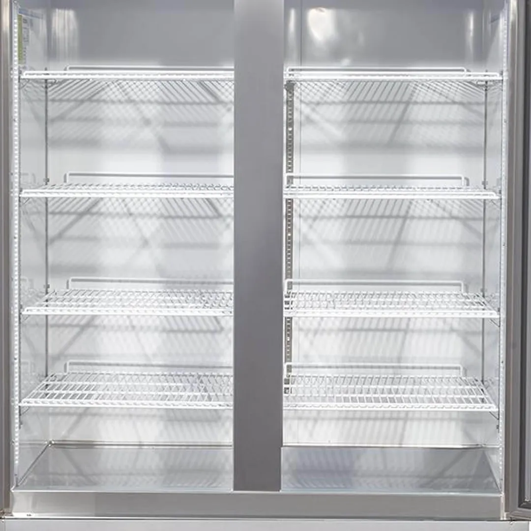 Maxx Cold MXCR-49GDHC 55" 2-Section Reach-In Refrigerator w/ 2 Glass Doors, Bottom Mounted, Stainless Steel, 49 cu. ft.