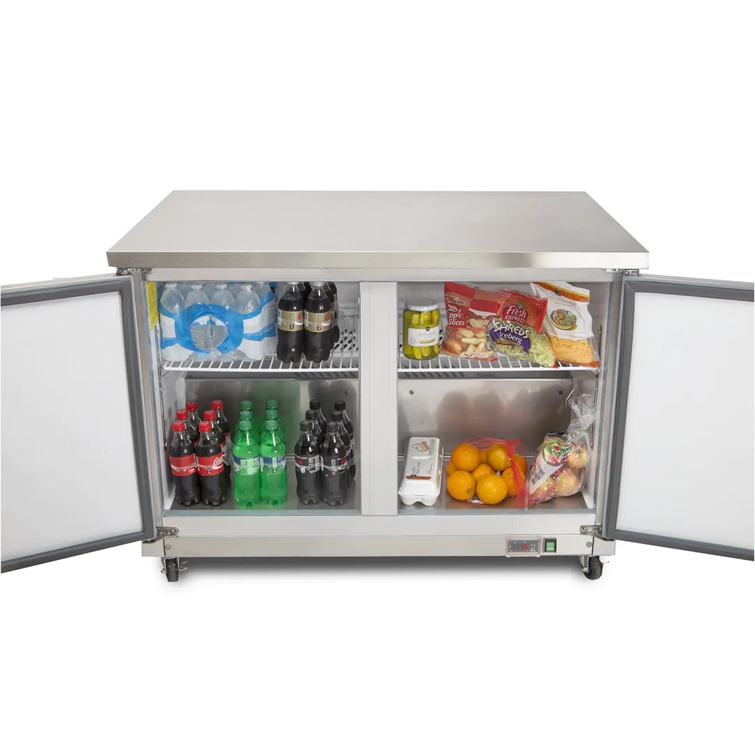 Maxx Cold MXCR48UHC 48" 2-Section Undercounter Refrigerator w/ 2 Solid Doors, 12 cu. ft.