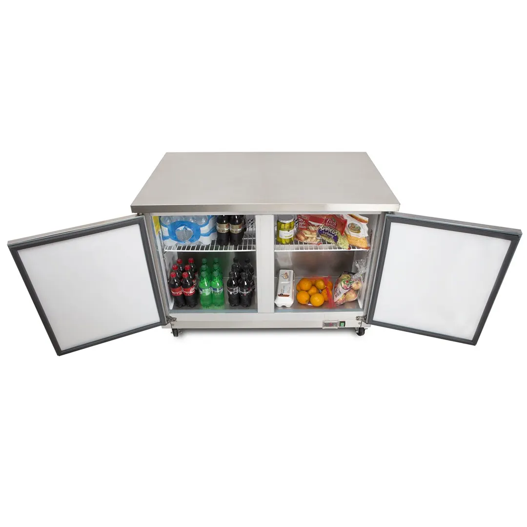 Maxx Cold MXCR48UHC 48" 2-Section Undercounter Refrigerator w/ 2 Solid Doors, 12 cu. ft.