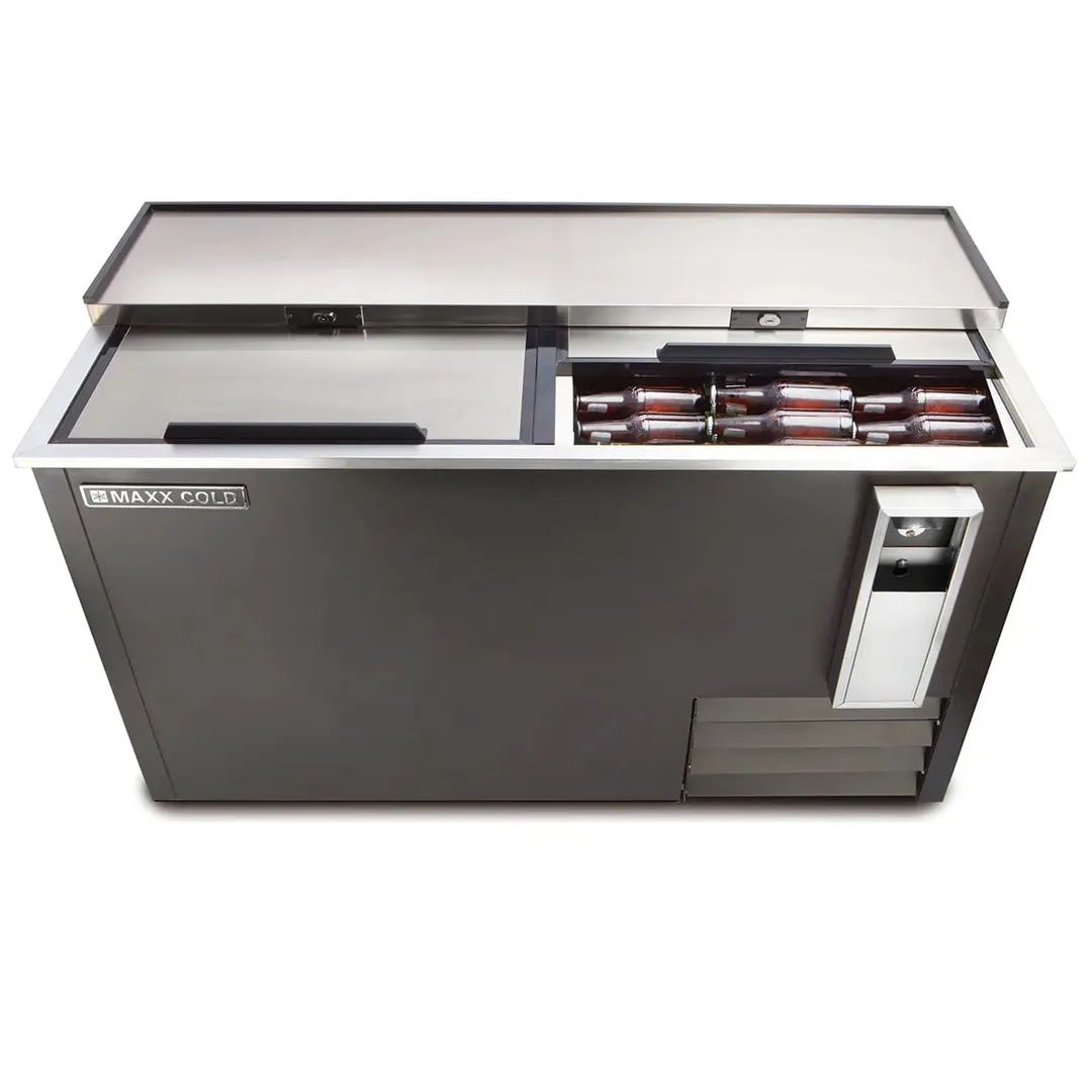 Maxx Cold MXCR65BHC 64" X-Series Bottle Cooler w/ 17.0 cu. ft., Side-Mounted Compressor