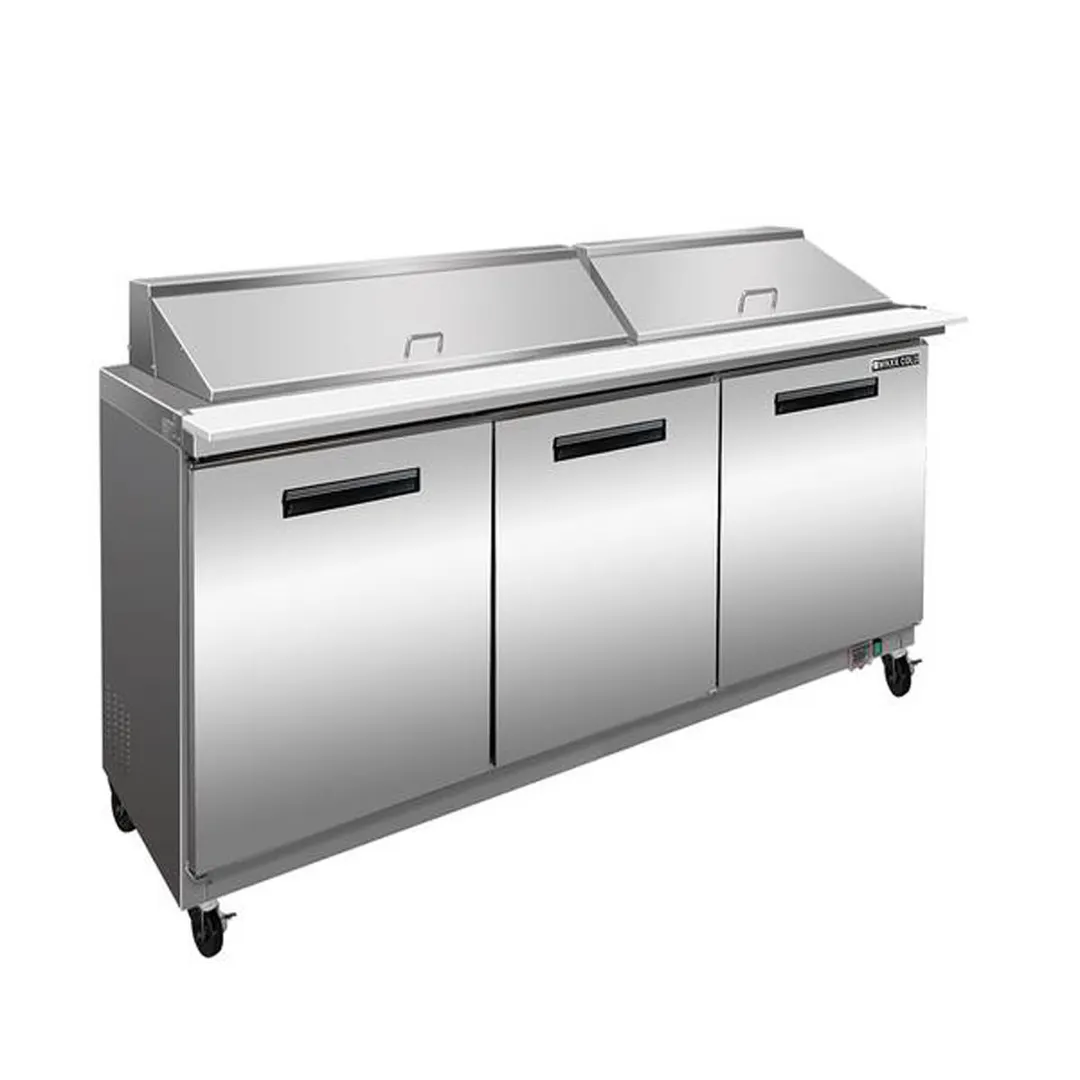 Maxx Cold MXCR72MHC 72" Mega Top Sandwich/Salad Prep Table w/ 3 Doors, 18.0 cu. ft. 