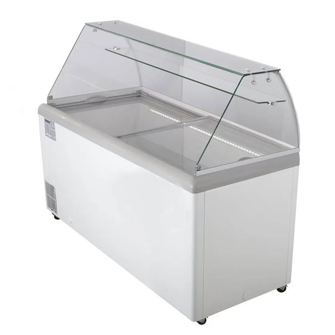 Maxx Cold MXDC-12 70" Ice Cream Dipping Cabinet w/ Curved Sneeze Guard