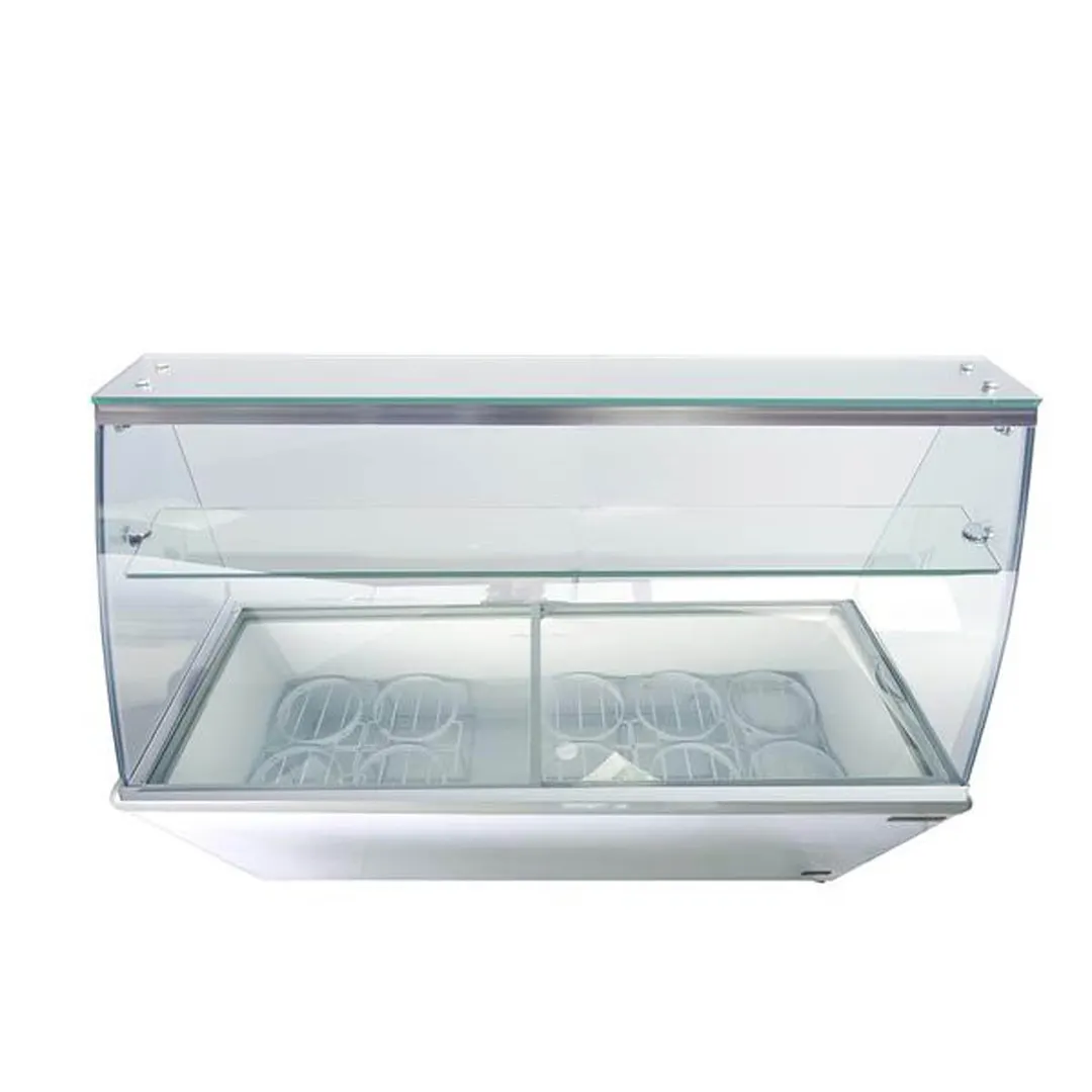 Maxx Cold MXDC-12 70" Ice Cream Dipping Cabinet w/ Curved Sneeze Guard