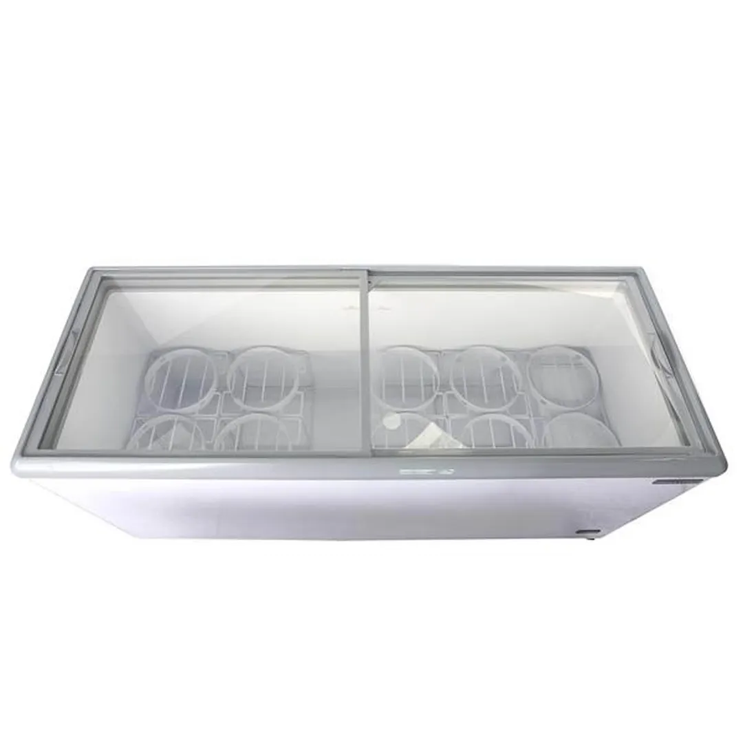 Maxx Cold MXDC-12 70" Ice Cream Dipping Cabinet w/ Curved Sneeze Guard
