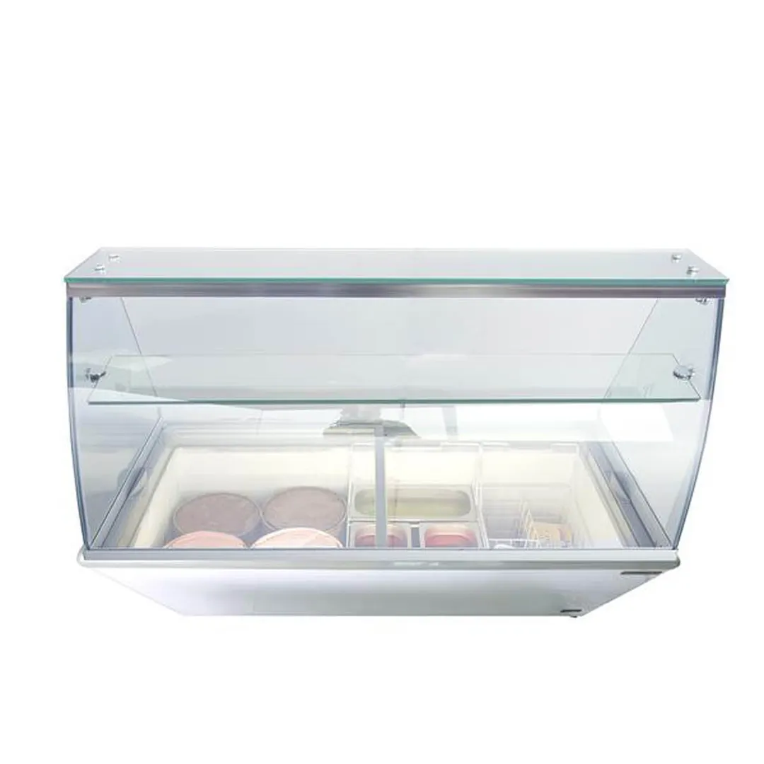 Maxx Cold MXDC-12 70" Ice Cream Dipping Cabinet w/ Curved Sneeze Guard