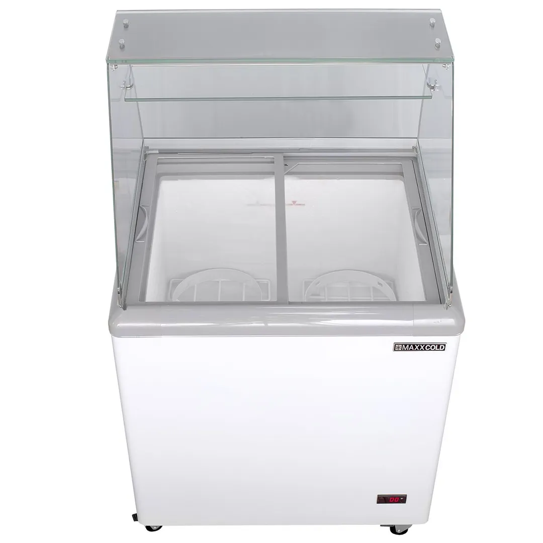 Maxx Cold MXDC-4 31" Ice Cream Dipping Cabinet w/ Curved Sneeze Guard