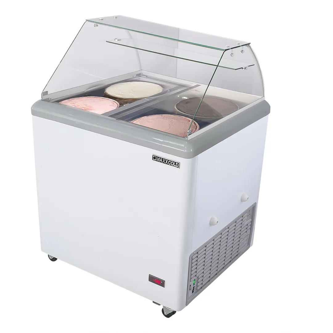 Maxx Cold MXDC-4 31" Ice Cream Dipping Cabinet w/ Curved Sneeze Guard