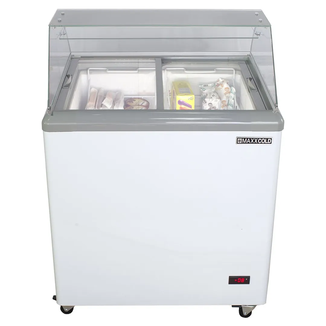 Maxx Cold MXDC-4 31" Ice Cream Dipping Cabinet w/ Curved Sneeze Guard