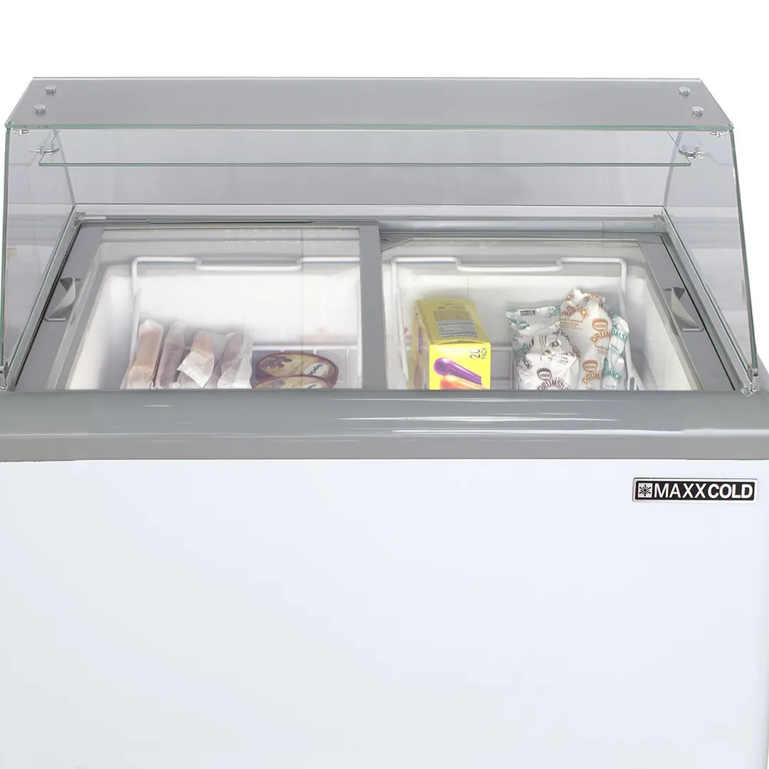 Maxx Cold MXDC-4 31" Ice Cream Dipping Cabinet w/ Curved Sneeze Guard