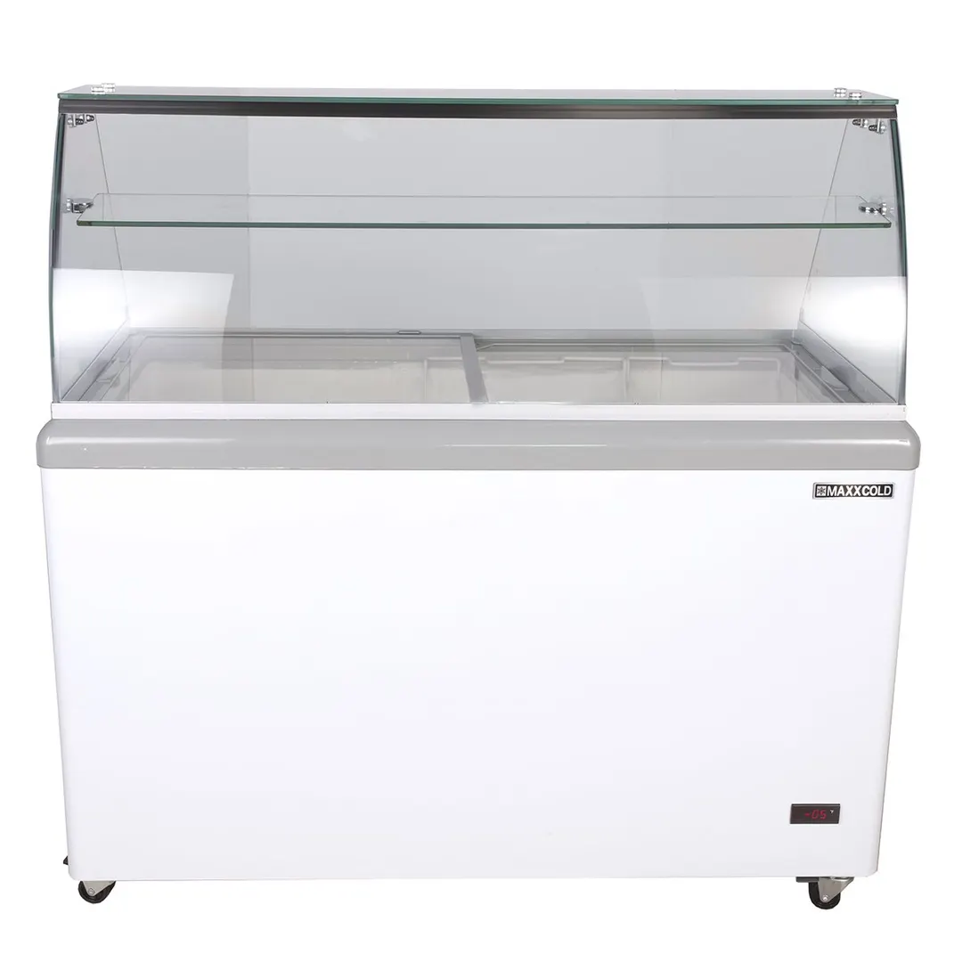 Maxx Cold MXDC-8 51" Ice Cream Dipping Cabinet w/ Curved Sneeze Guard