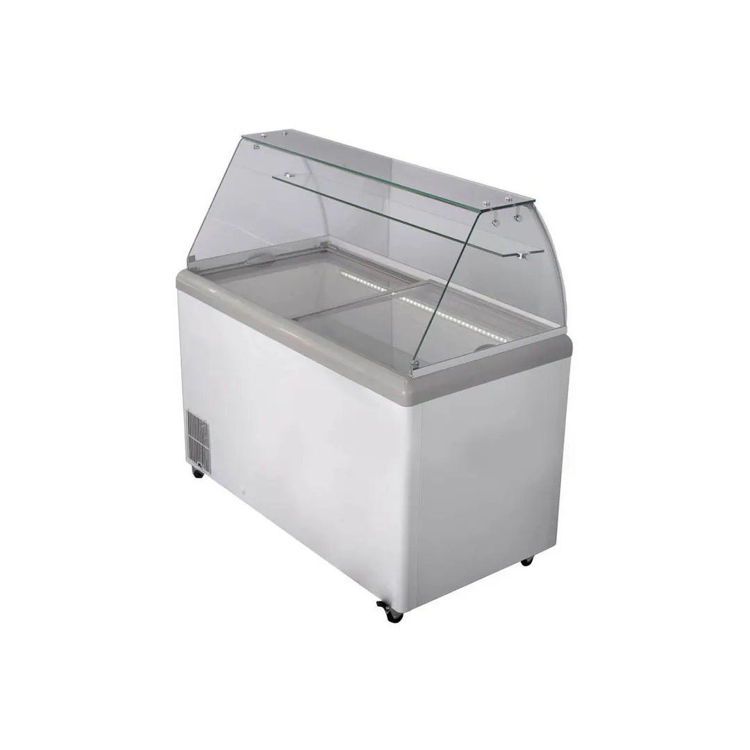 Maxx Cold MXDC-8 51" Ice Cream Dipping Cabinet w/ Curved Sneeze Guard