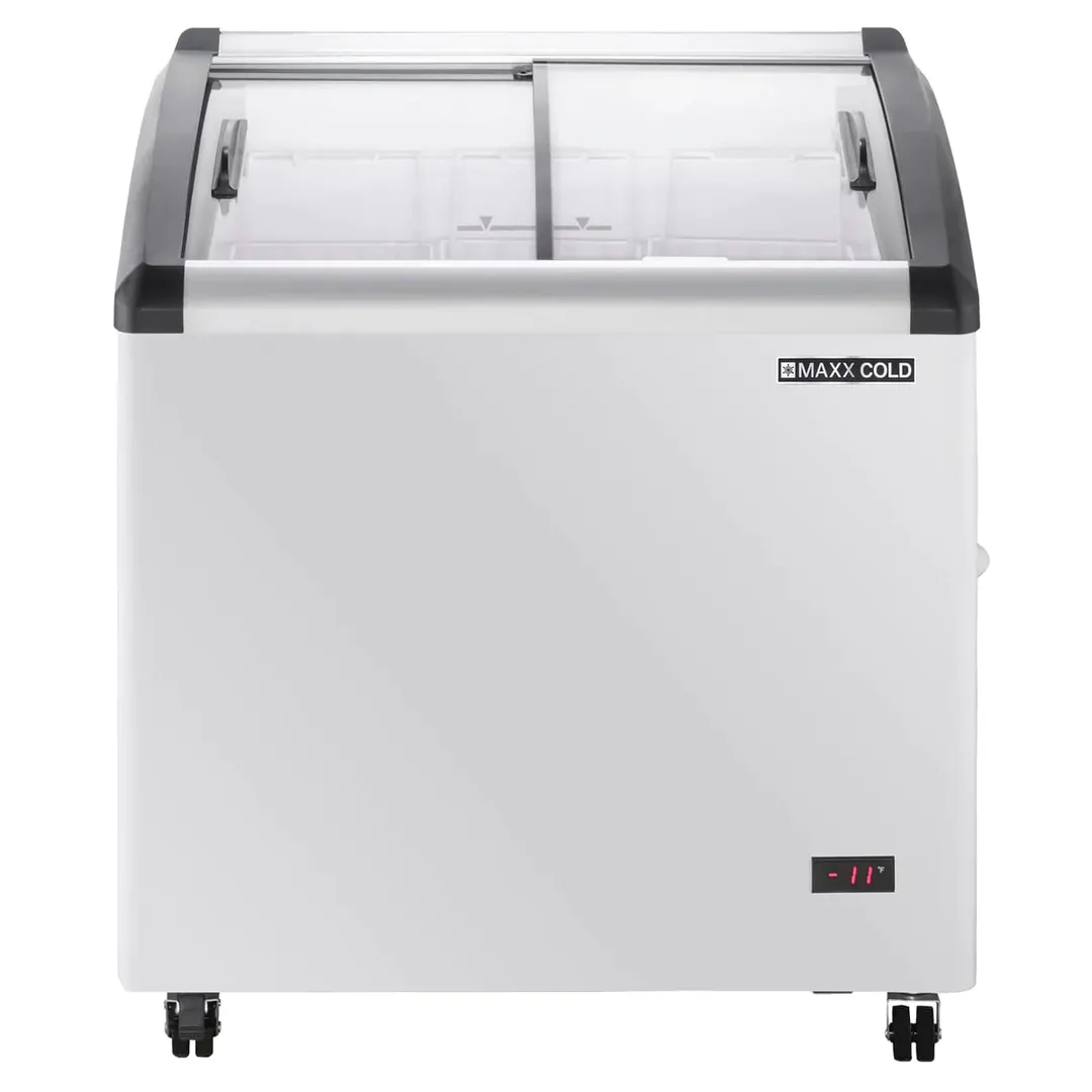 Maxx Cold MXF32CHC-3 32" Curved Lid Ice Cream Display Freezer, 4.87 cu. ft.