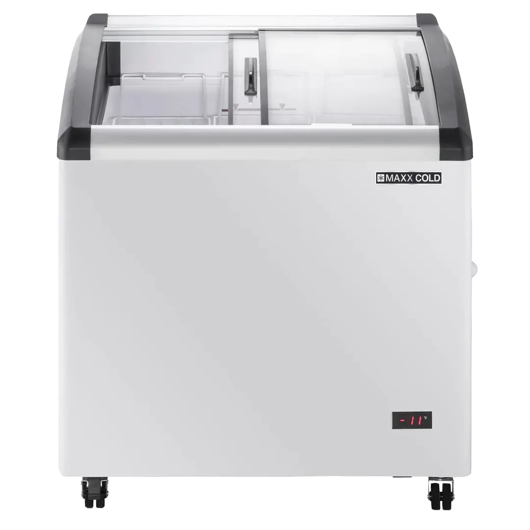 Maxx Cold MXF32CHC-3 32" Curved Lid Ice Cream Display Freezer, 4.87 cu. ft.