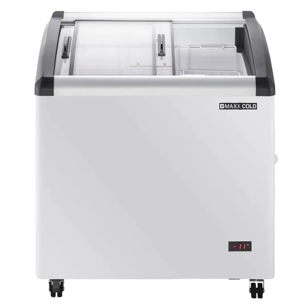 Maxx Cold MXF32CHC-3 32" Curved Lid Ice Cream Display Freezer, 4.87 cu. ft.