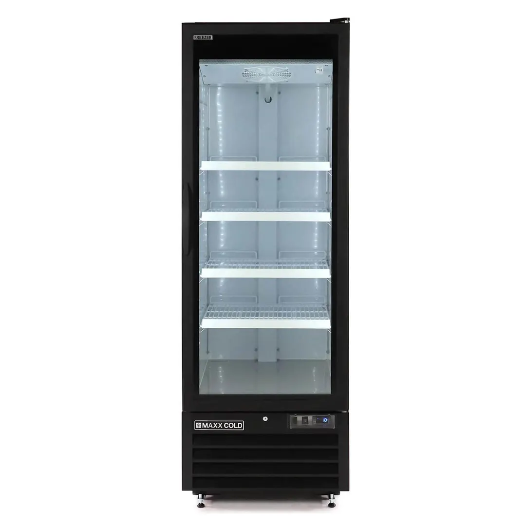 Maxx Cold MXGDM-30FBHC - 30 cu ft Glass Door Merchandiser, 27" Wide, 2/3 HP Compressor, Lockable Door