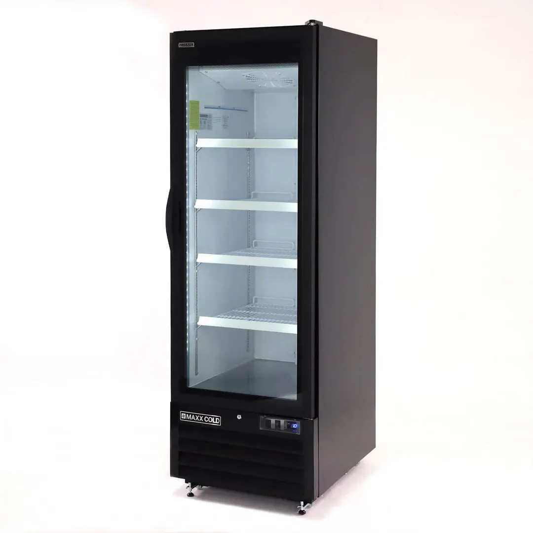 Maxx Cold MXGDM-30FBHC - 30 cu ft Glass Door Merchandiser, 27" Wide, 2/3 HP Compressor, Lockable Door
