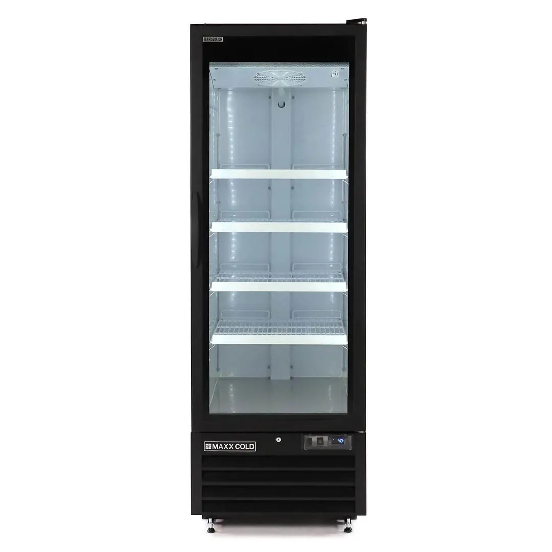 Maxx Cold MXGDM-30RBHC - 27" Glass Door Refrigerator, 30 cu ft, 1/3 HP Compressor, Condensate Pan