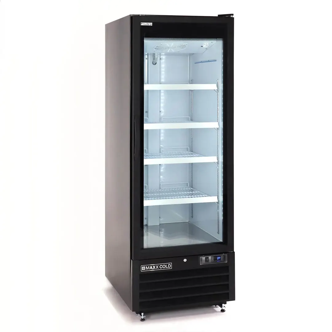 Maxx Cold MXGDM-30RBHC - 27" Glass Door Refrigerator, 30 cu ft, 1/3 HP Compressor, Condensate Pan
