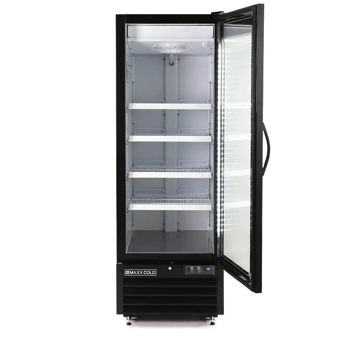 Maxx Cold MXGDM-30RBHC - 27" Glass Door Refrigerator, 30 cu ft, 1/3 HP Compressor, Condensate Pan