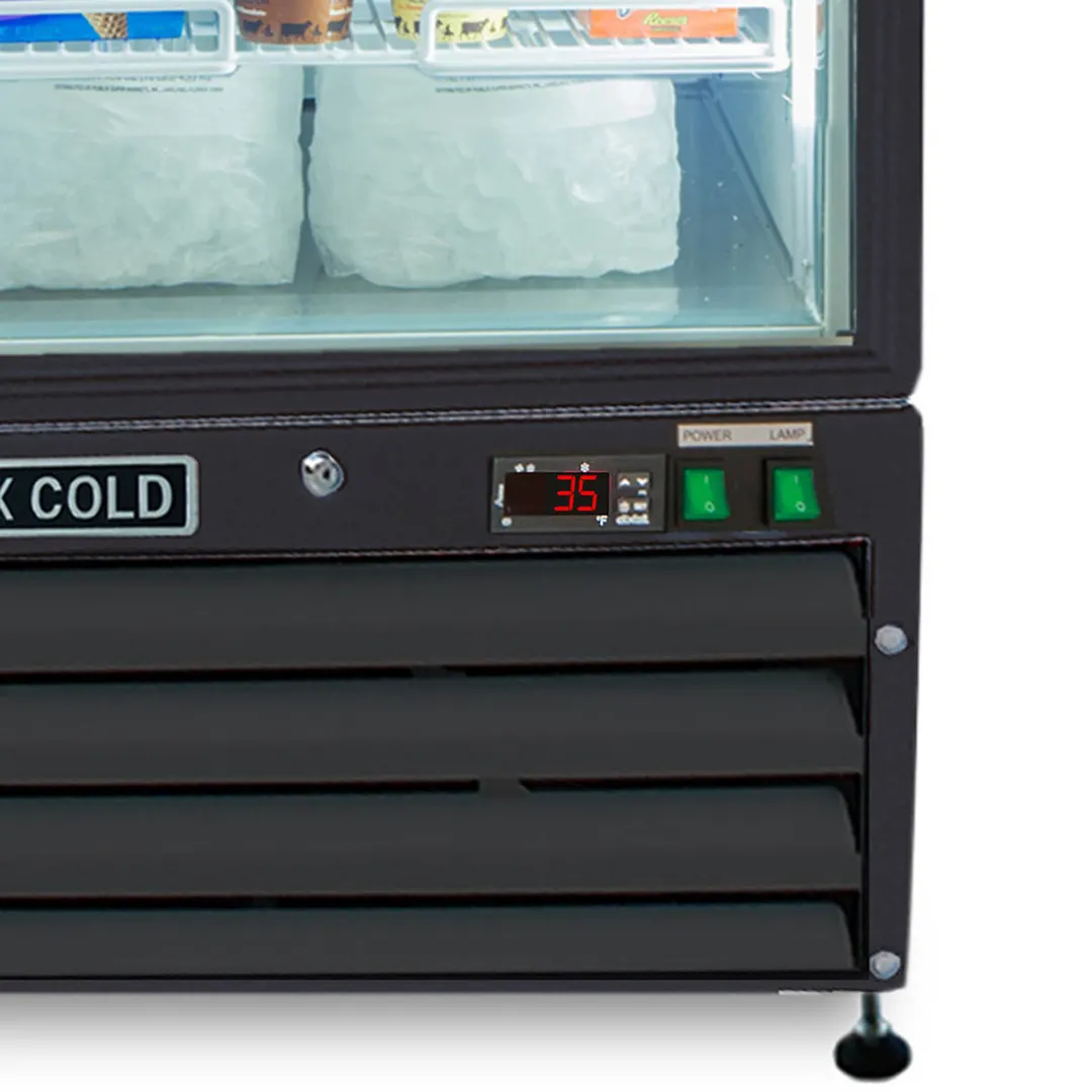 Maxx Cold MXM1-12RBHC 25" Merchandiser Refrigerator in Black w/ Glass Door, 12 cu.ft.