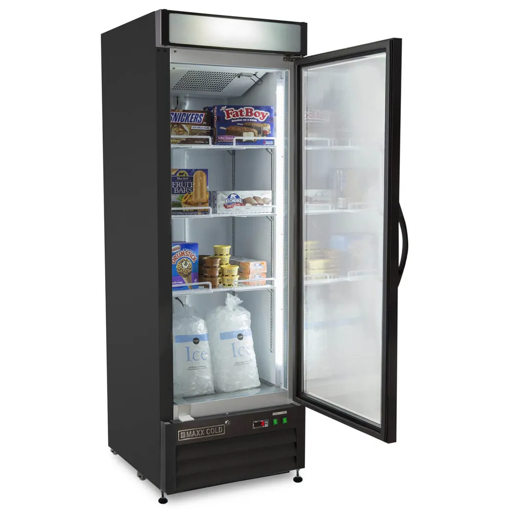 Maxx Cold MXM1-16FBHC 25" 1 Glass Door Freezer Merchandiser in Black, 16 cu.ft.