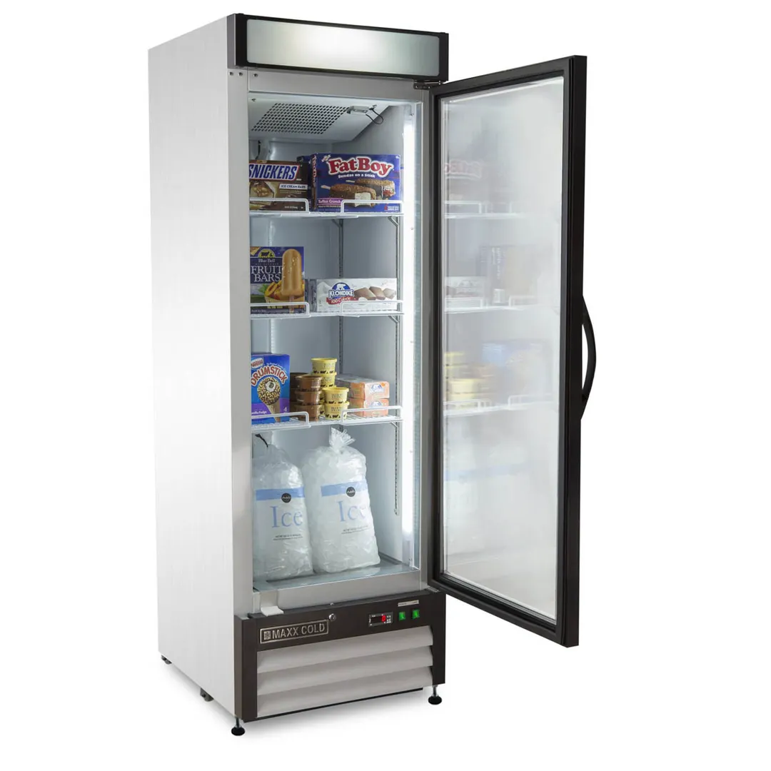 Maxx Cold MXM1-16FHC 25" 1 Glass Door Freezer Merchandiser in White, 16 cu.ft.