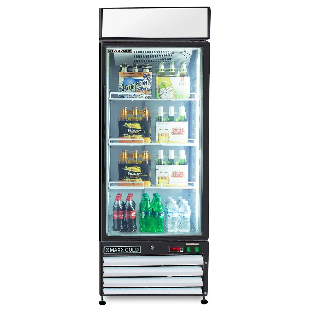 Maxx Cold MXM1-16RHC 25" Merchandiser Refrigerator in White w/ Glass Door, 16 cu.ft.