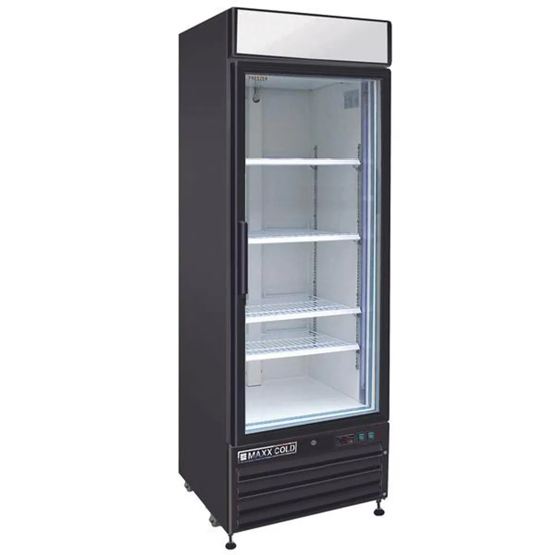 Maxx Cold MXM1-23FBHC 27" 1 Glass Door Freezer Merchandiser in Black, 23 cu.ft.