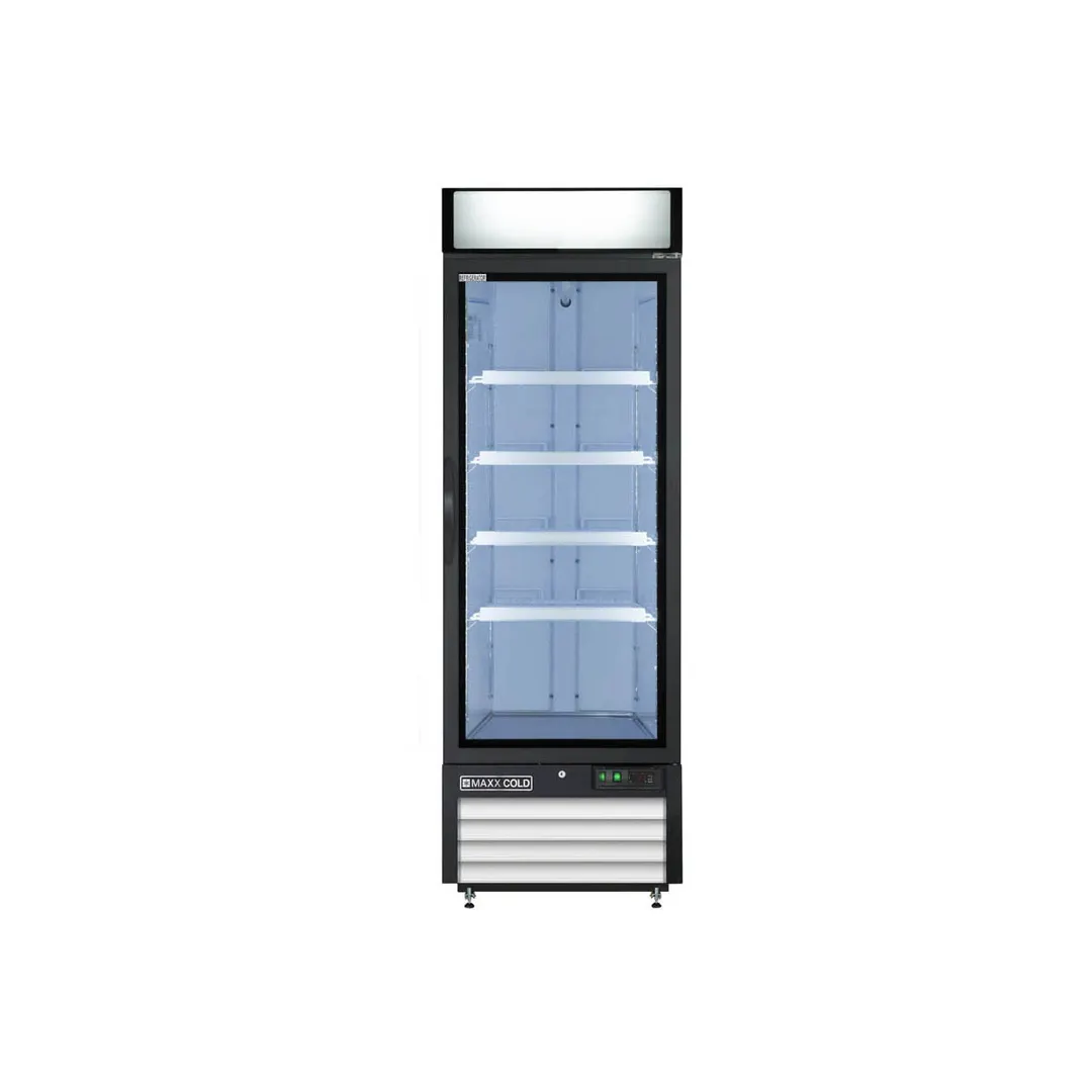 Maxx Cold MXM1-23RHC 27" Merchandiser Refrigerator in White w/ Glass Door, 23 cu.ft.