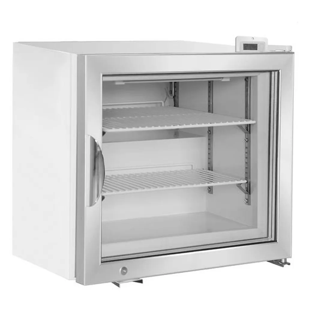 Maxx Cold MXM1-2FHC Countertop Glass Door Freezer, 22.3" Width, 2.1 cu.ft, White, Light, Thermostat