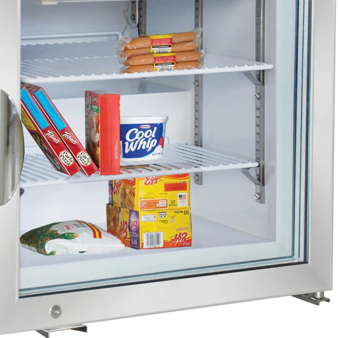 Maxx Cold MXM1-2FHC Countertop Glass Door Freezer, 22.3" Width, 2.1 cu.ft, White, Light, Thermostat