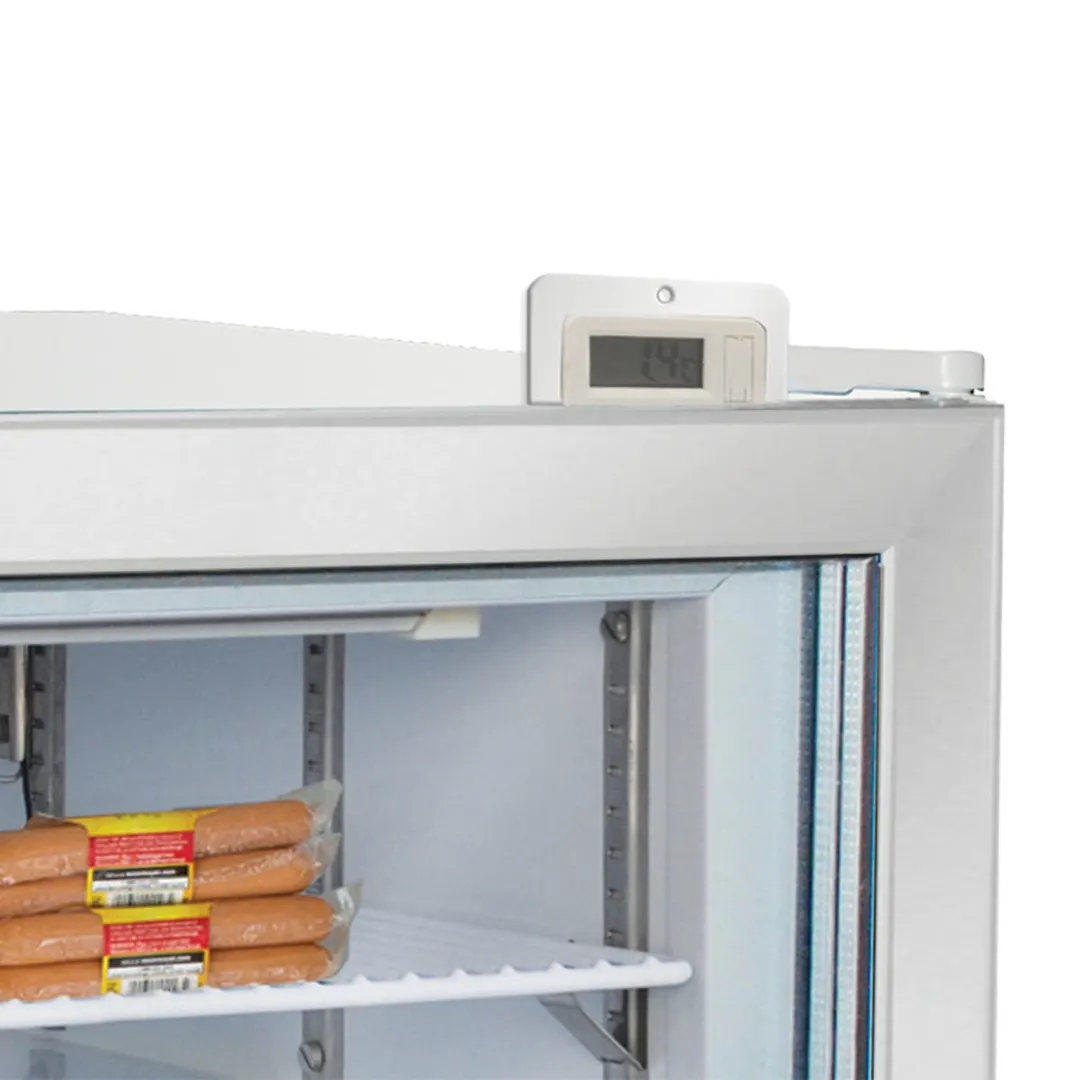 Maxx Cold MXM1-2FHC Countertop Glass Door Freezer, 22.3" Width, 2.1 cu.ft, White, Light, Thermostat