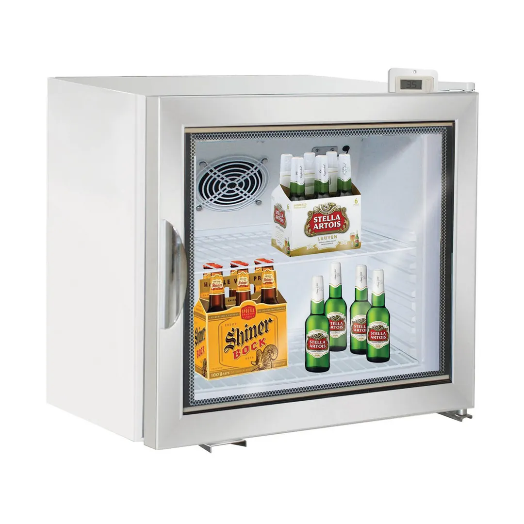 Maxx Cold MXM1-2R - Countertop Glass Door Refrigerator 2.1 cu.ft White Steel Double Pane Glass