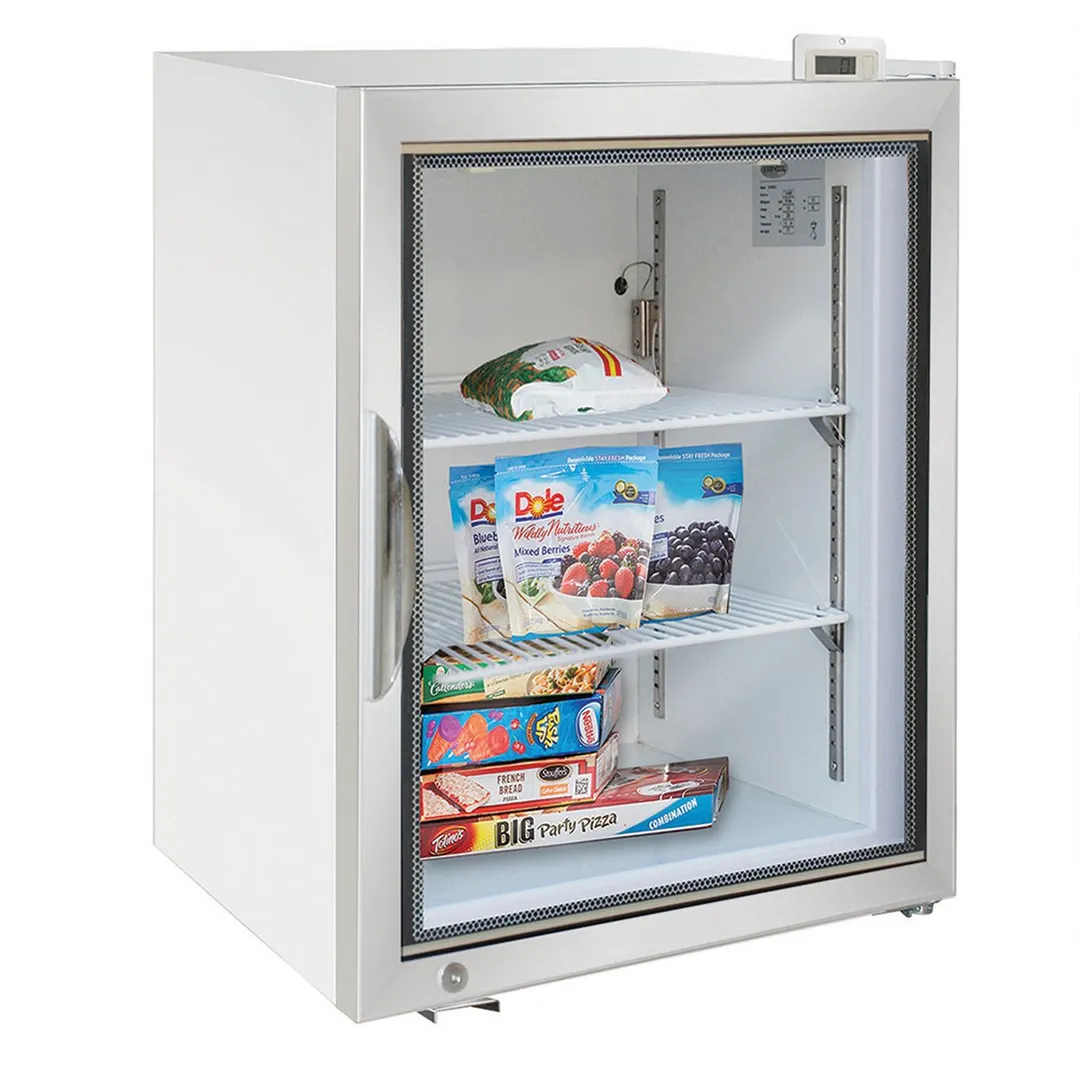 Maxx Cold MXM1-3.5FHC Countertop Freezer, 24.3" Wide, 3.5 cu.ft, White Steel, Glass Door, LED Light