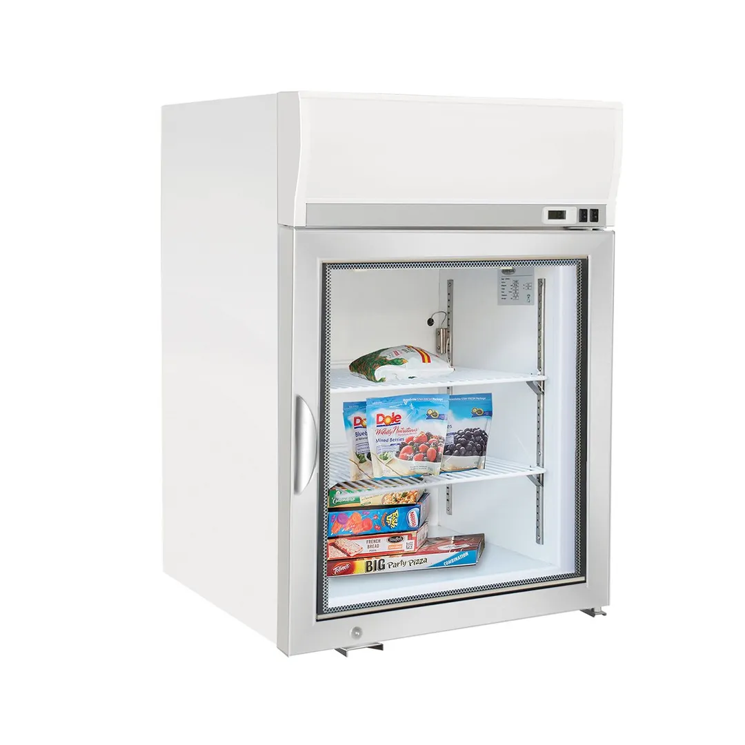 Maxx Cold MXM1-4FHC - 24.3" Wide Countertop Freezer, 4.2 cu.ft, Glass Door, White Steel, Thermostat