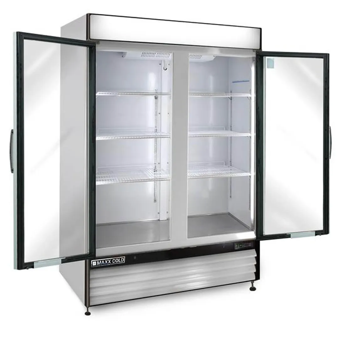 Maxx Cold MXM2-48FHC 54" 2 Glass Doors Freezer Merchandiser in White, 48 cu.ft.