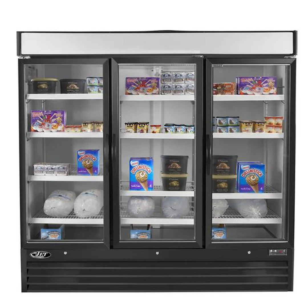Maxx Cold MXM3-72FB 81" 3 Glass Door Freezer Merchandiser in Black, 72 cu.ft. 
