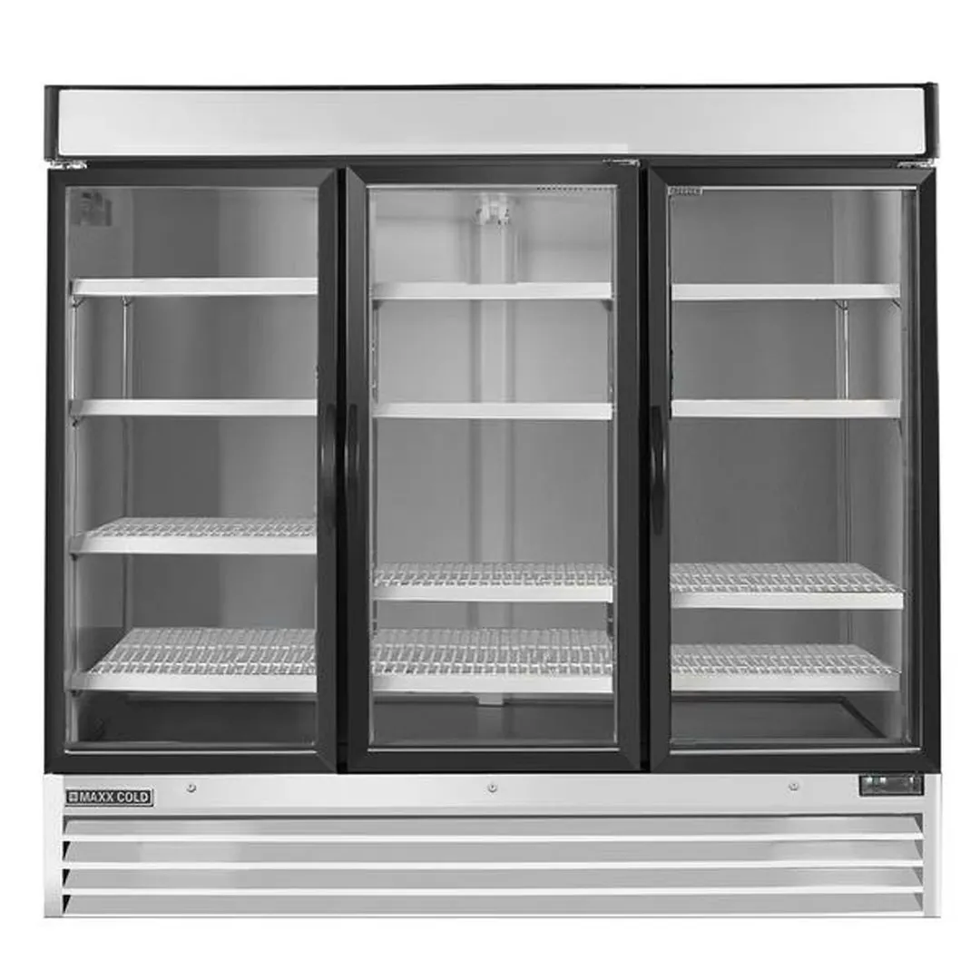 Maxx Cold MXM3-72RHC 81" Refrigerated Merchandiser in White, w/ 3 Glass Doors, 72 cu. ft.