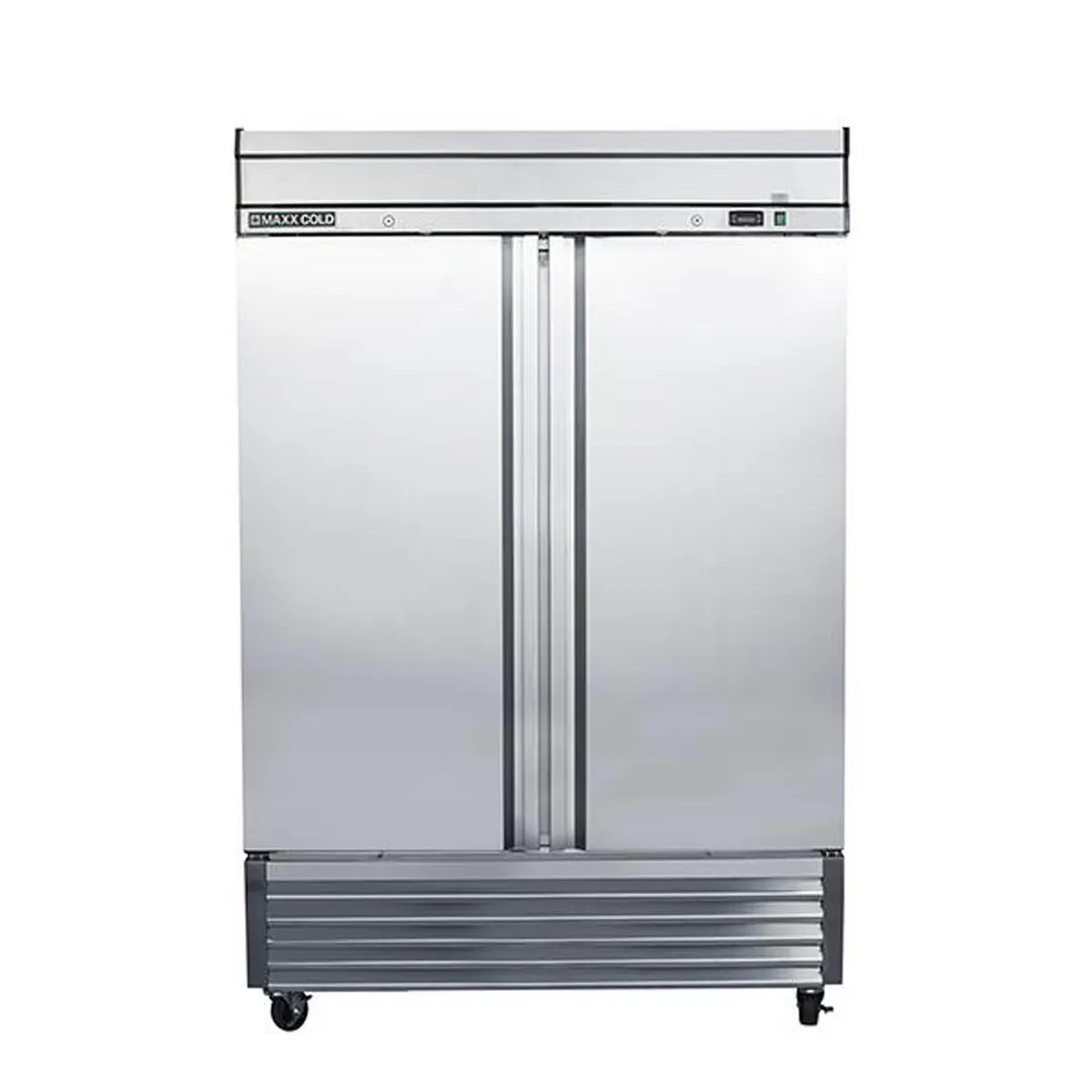 Maxx Cold MXSF-49FDHC 54" 2-Solid Door Reach-In Freezer, Bottom Mount, 42.9 cu. ft., Stainless Steel Exterior, Aluminum Interior