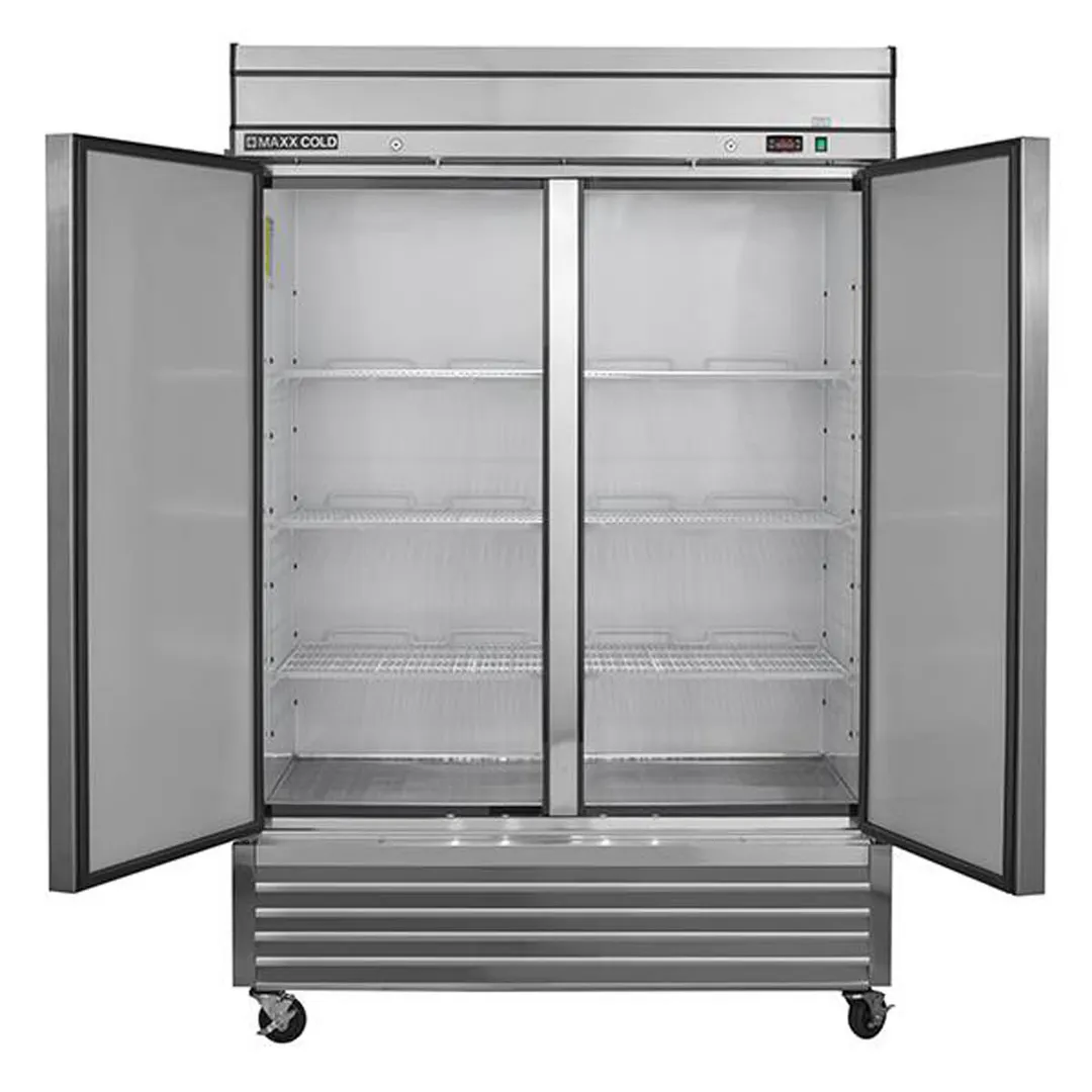 Maxx Cold MXSF-49FDHC 54" 2-Solid Door Reach-In Freezer, Bottom Mount, 42.9 cu. ft., Stainless Steel Exterior, Aluminum Interior