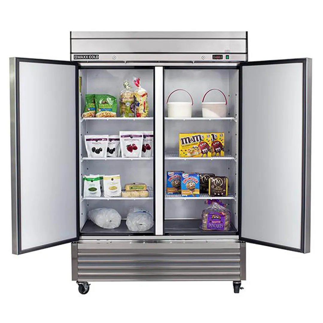 Maxx Cold MXSF-49FDHC 54" 2-Solid Door Reach-In Freezer, Bottom Mount, 42.9 cu. ft., Stainless Steel Exterior, Aluminum Interior