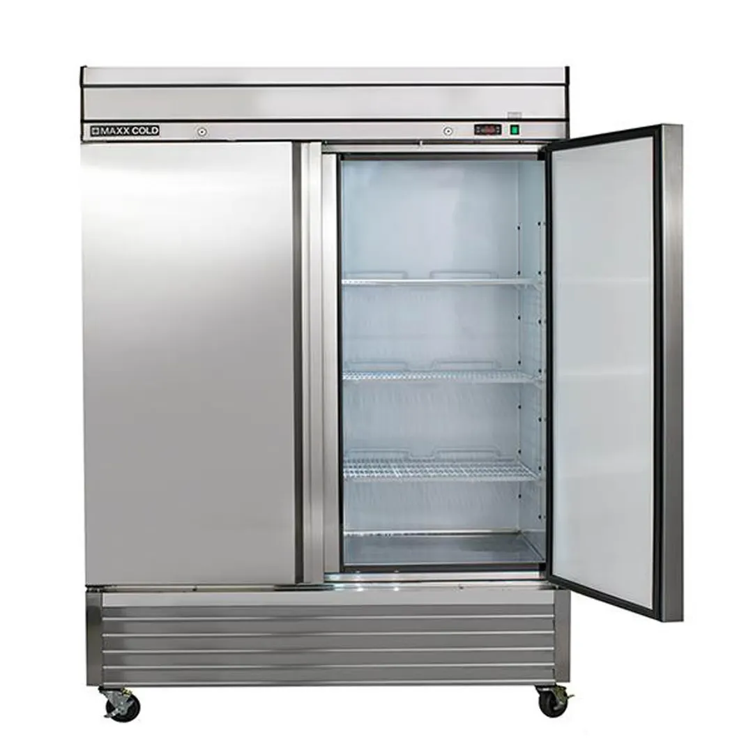 Maxx Cold MXSF-49FDHC 54" 2-Solid Door Reach-In Freezer, Bottom Mount, 42.9 cu. ft., Stainless Steel Exterior, Aluminum Interior