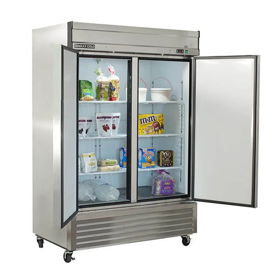 Maxx Cold MXSF-49FDHC 54" 2-Solid Door Reach-In Freezer, Bottom Mount, 42.9 cu. ft., Stainless Steel Exterior, Aluminum Interior