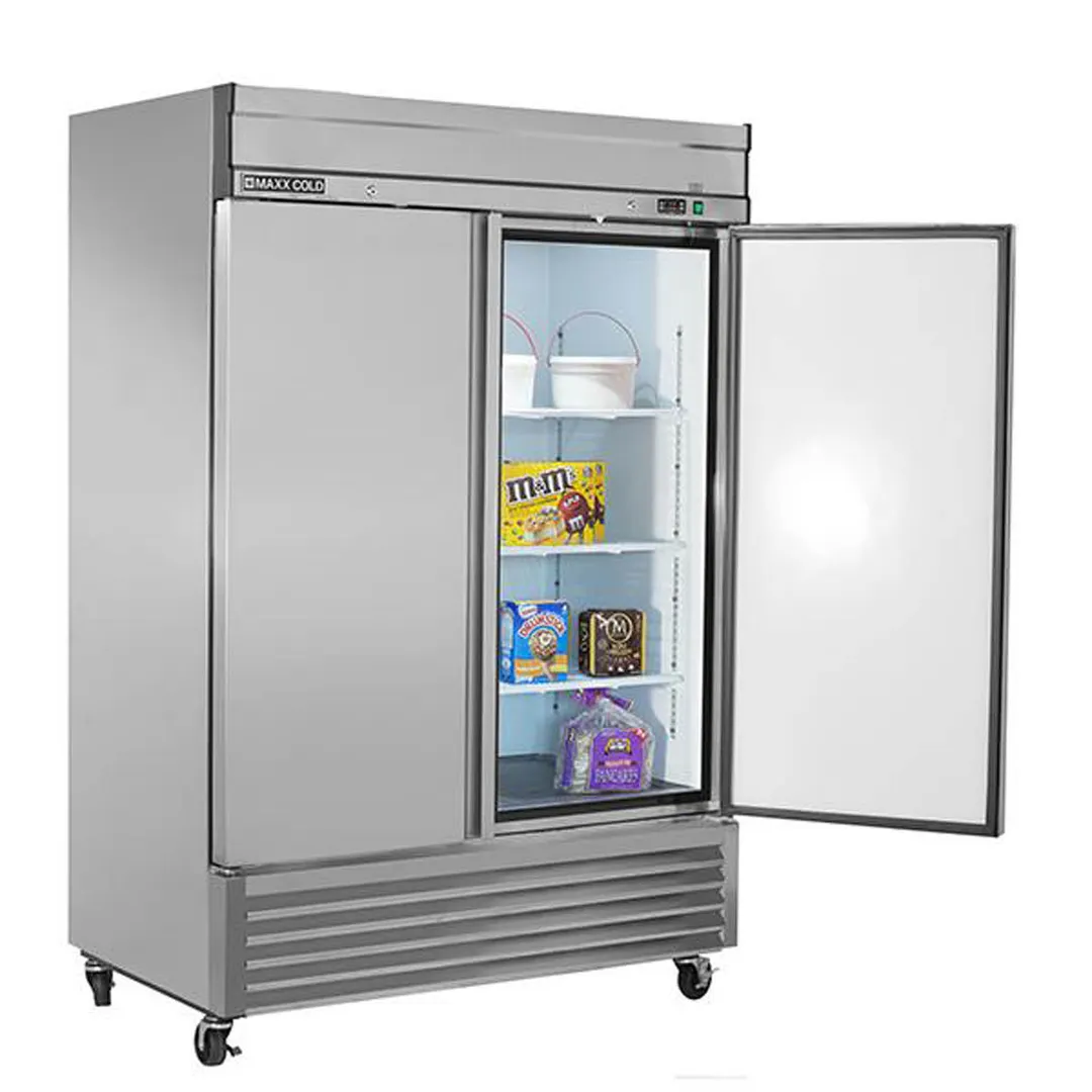 Maxx Cold MXSF-49FDHC 54" 2-Solid Door Reach-In Freezer, Bottom Mount, 42.9 cu. ft., Stainless Steel Exterior, Aluminum Interior