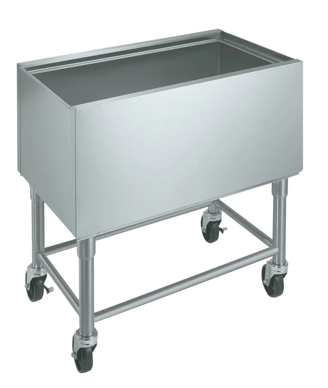 Krowne MB-1824 Stainless Steel Mobile Ice Bin, 78 lb, Silver