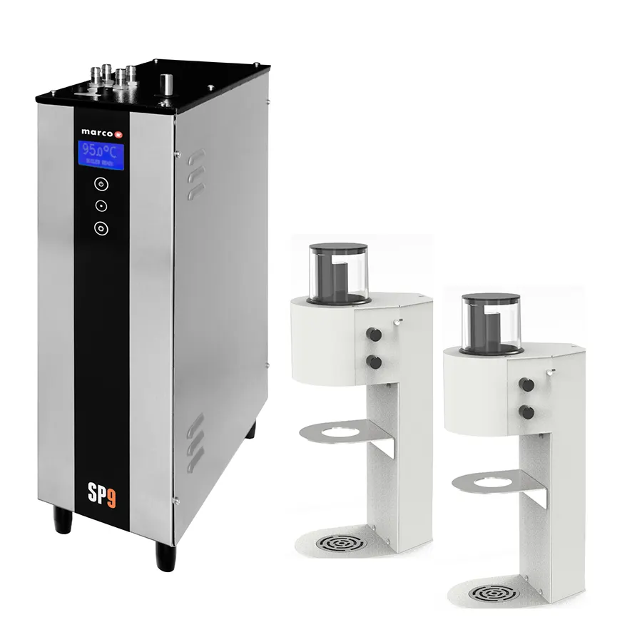 Marco 1000833WUS SP9 Twin Head Coffee Brewer Without Grinder, Automatic - 50 Cups/Hr - 230V / White