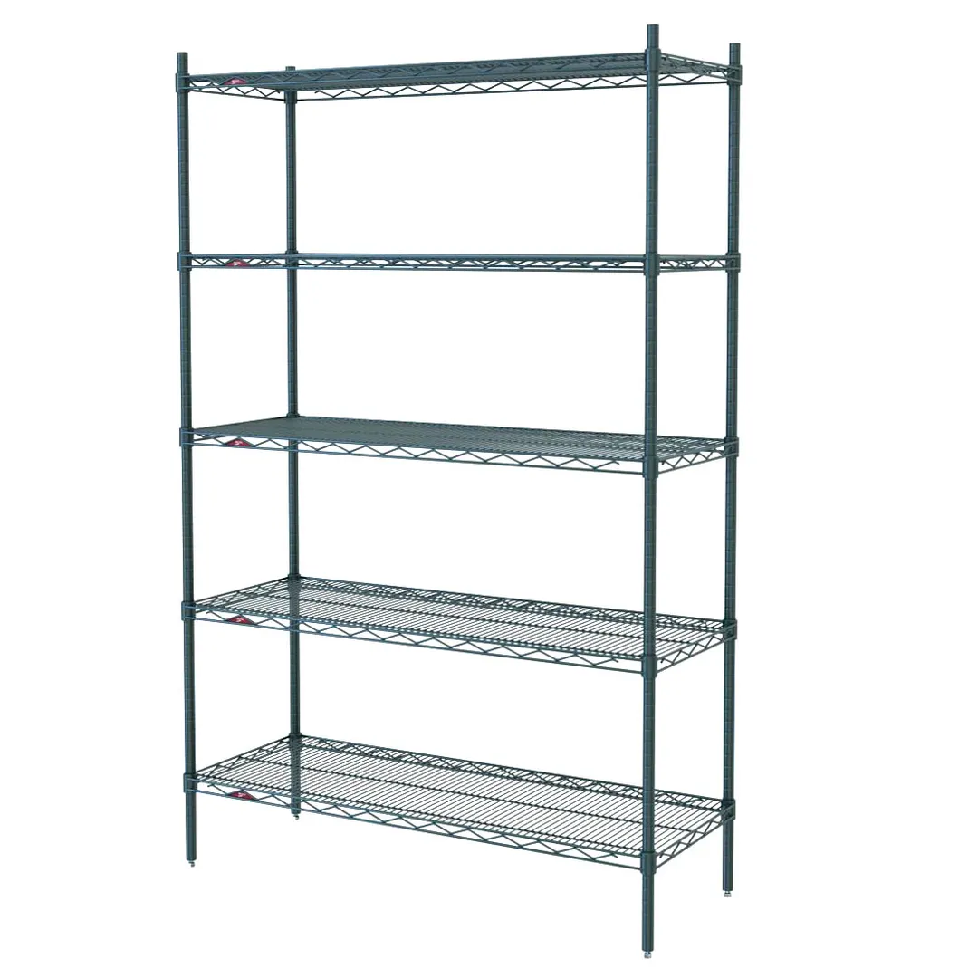 Metro 5A347K3 Super Adjustable Super Erecta® 5-Shelf Wire Shelving Starter Unit, Green Epoxy - 42" x 18" x 74"